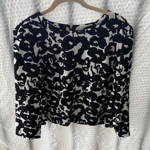 Katherine Barclay Black and White Floral Blouse
